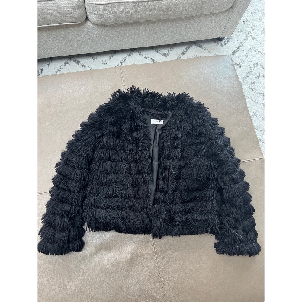 Sage The Label Black Prism Fringe Jacket Size Small